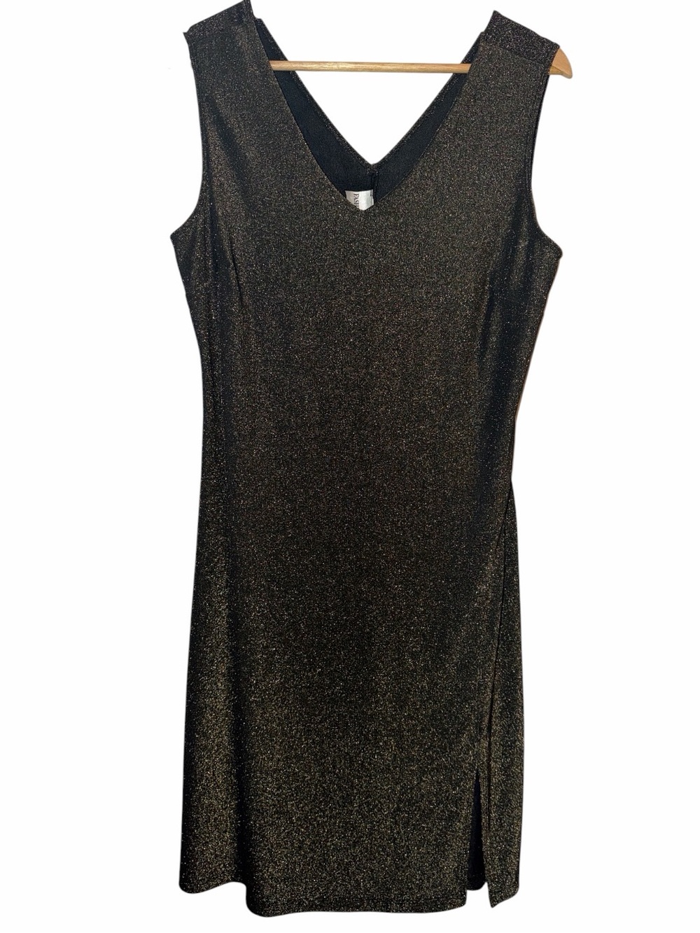 Vintage Fashion Bug Metalic Blend Sheath Dress Women’s Large Made In USA Shimmer